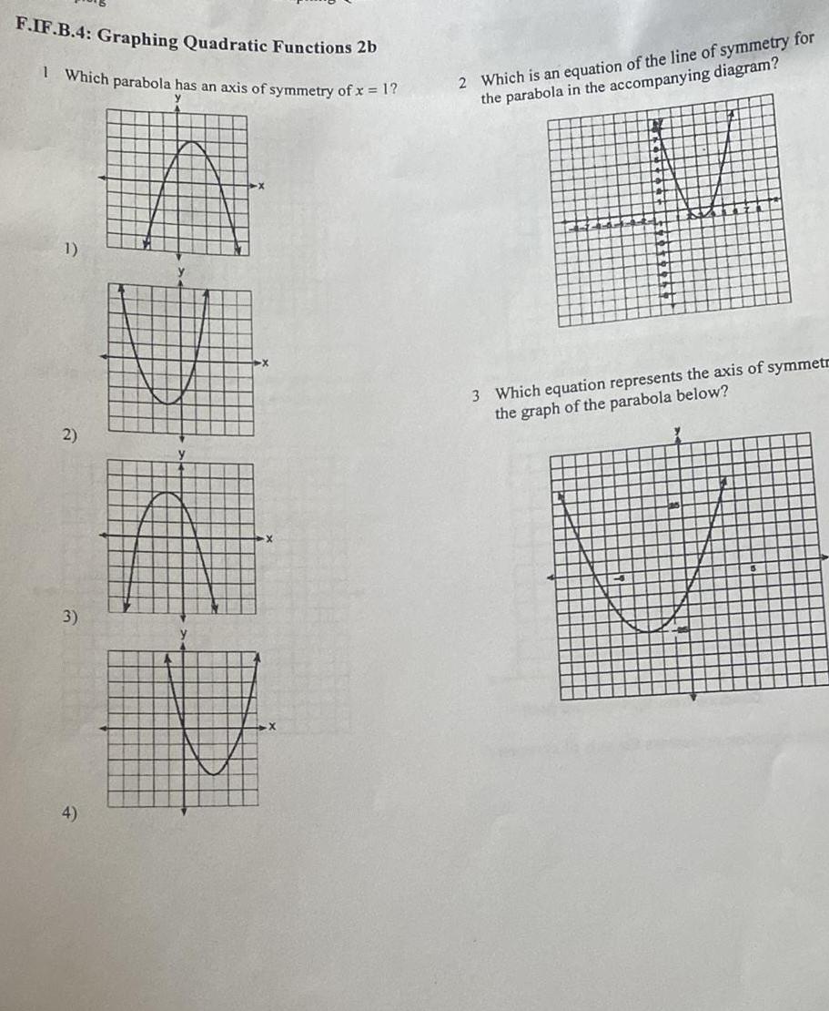 has an axis of symmetry of x 1 y 1 2 3