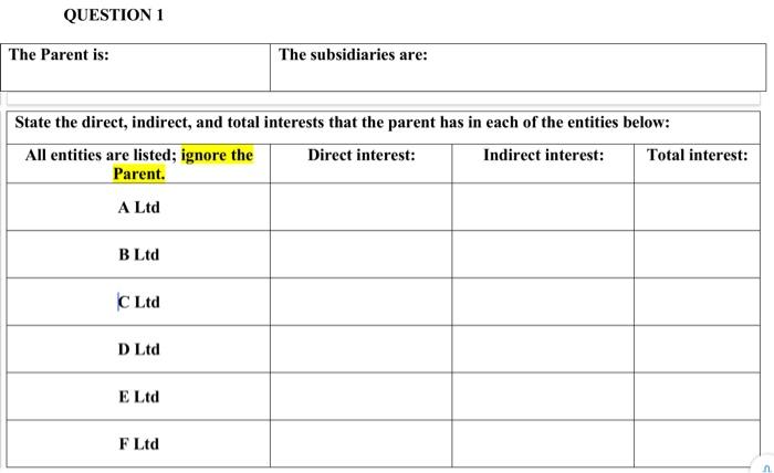 interests. You are required to complete the table in the answer booklet