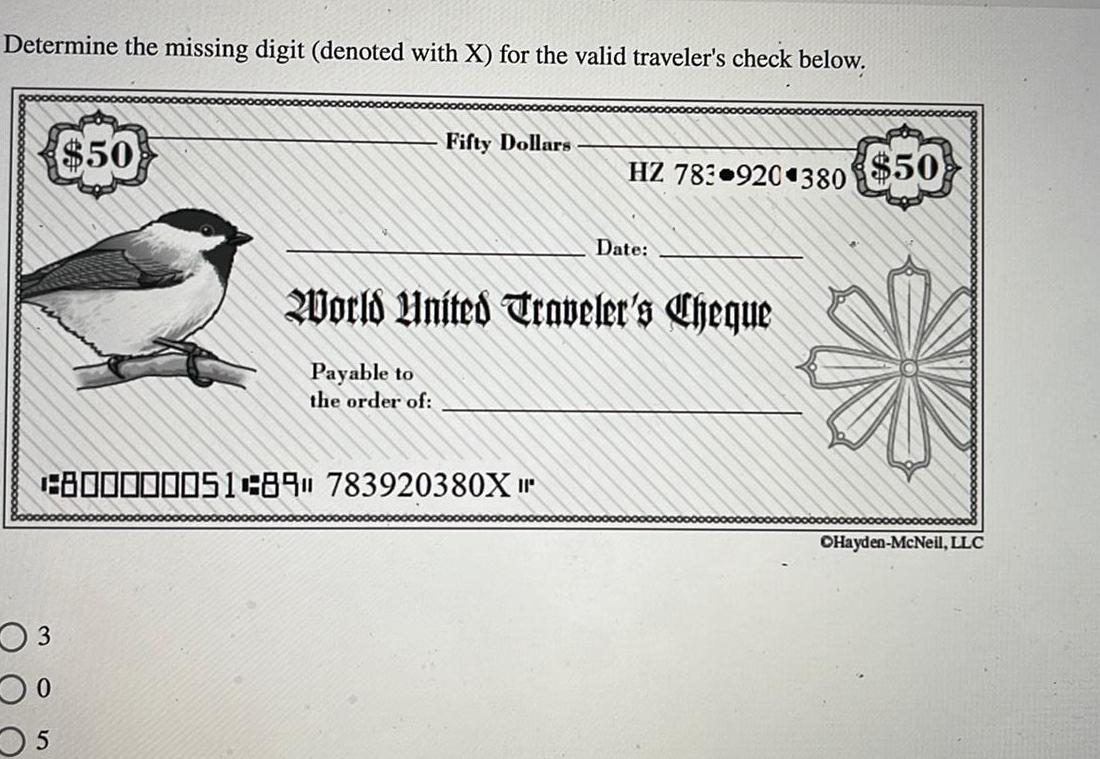 s check below 50 03 00 05 Fifty Dollars 1 80000005189 783920380X