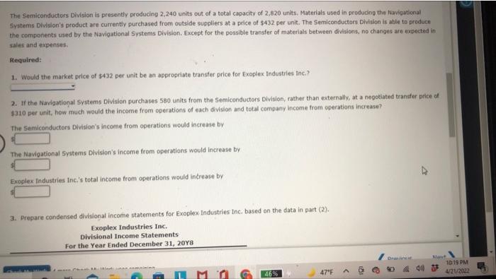 statements, which involve no intracompany transfers and indude a breakdown of expenses