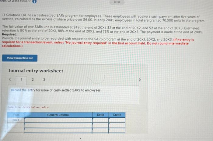 pls reply fast and accurate hensive Assessment Saved IT Solutions Ltd.