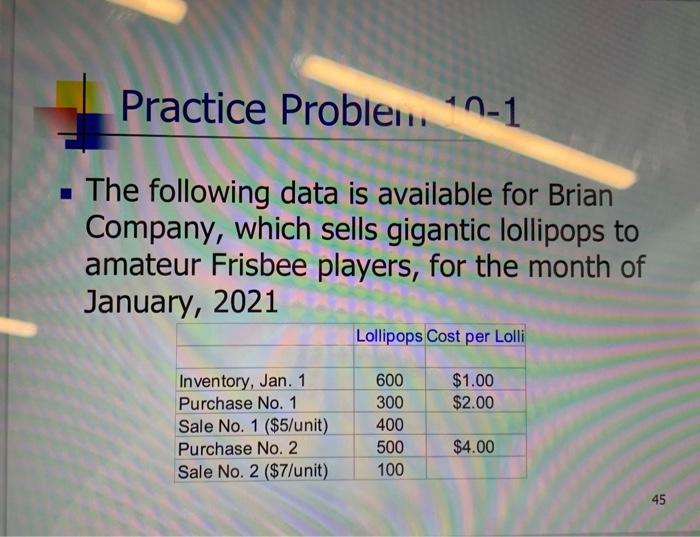 Compute the following amounts for: FIFO Assume 1. Periodic inventory 2. Perpetual