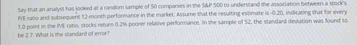 50 companies in the S&P 500 to understand the association between a