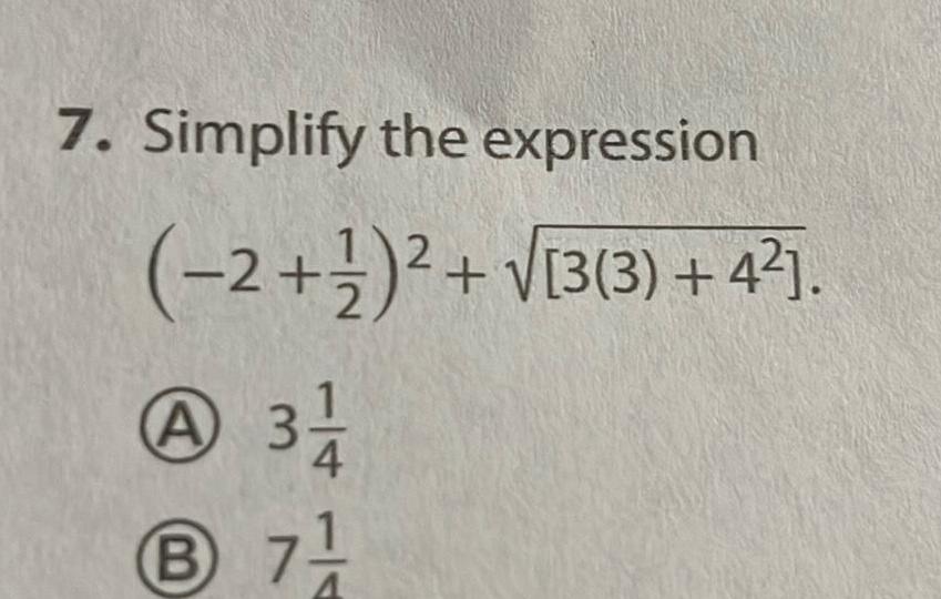 7. Simplify the expression (2 13(3) + 421. @ 31