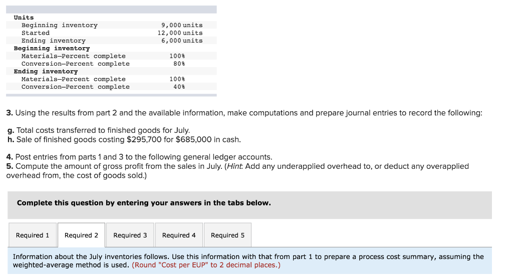 inventories to reflect the July events of this company. The June 30