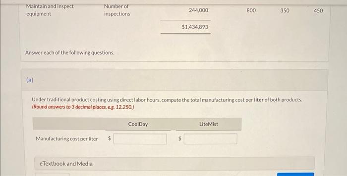 product called LiteMist. LiteMist is sold in 1-liter bottles Based on recent