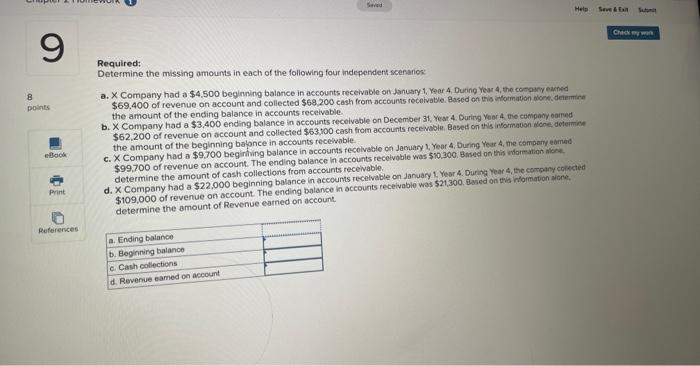 please help Required: Determine the missing amounts in each of the