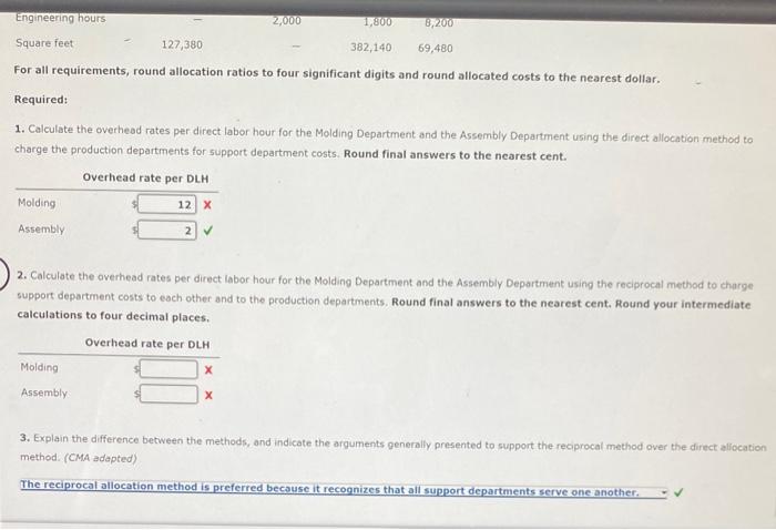 you! Direct Method, Reciprocal Method, Overhead Rates Macalister Corporation is developing departmental