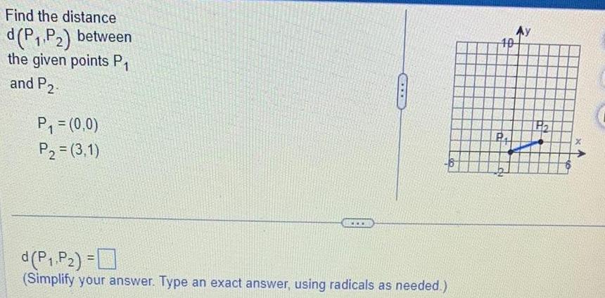  Find the distance d P1 P between the given points P