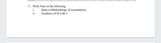 of ecotometrics Goodness of fit with