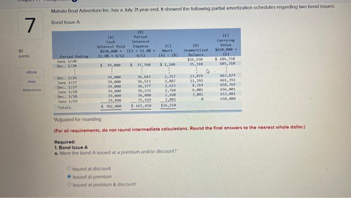 at a premium on the original issue date. Note: Enter debits before