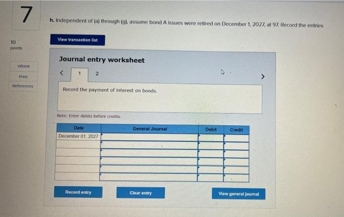 f. Show how bond A would appear on the balance sheet under