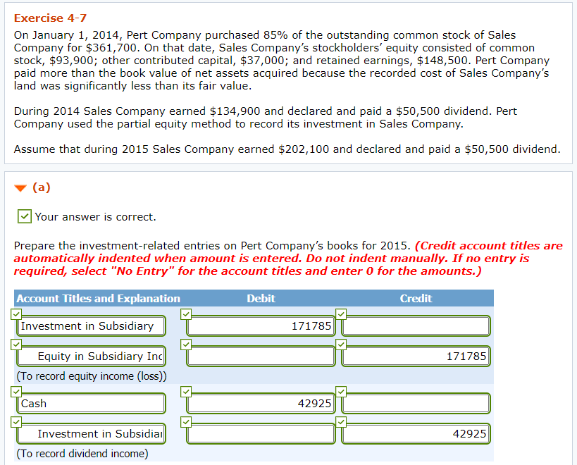 stock of Sales Company for $361,700. On that date, Sales Company's stockholders'