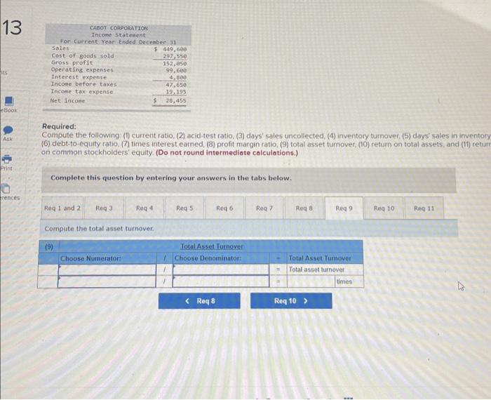 Statement For Current Year Ended December 31 Sales $ 449,600 Cost of