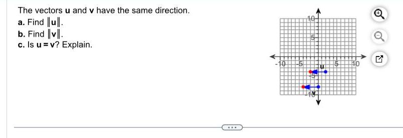 ul b Find v c Is u v Explain 10 5 10