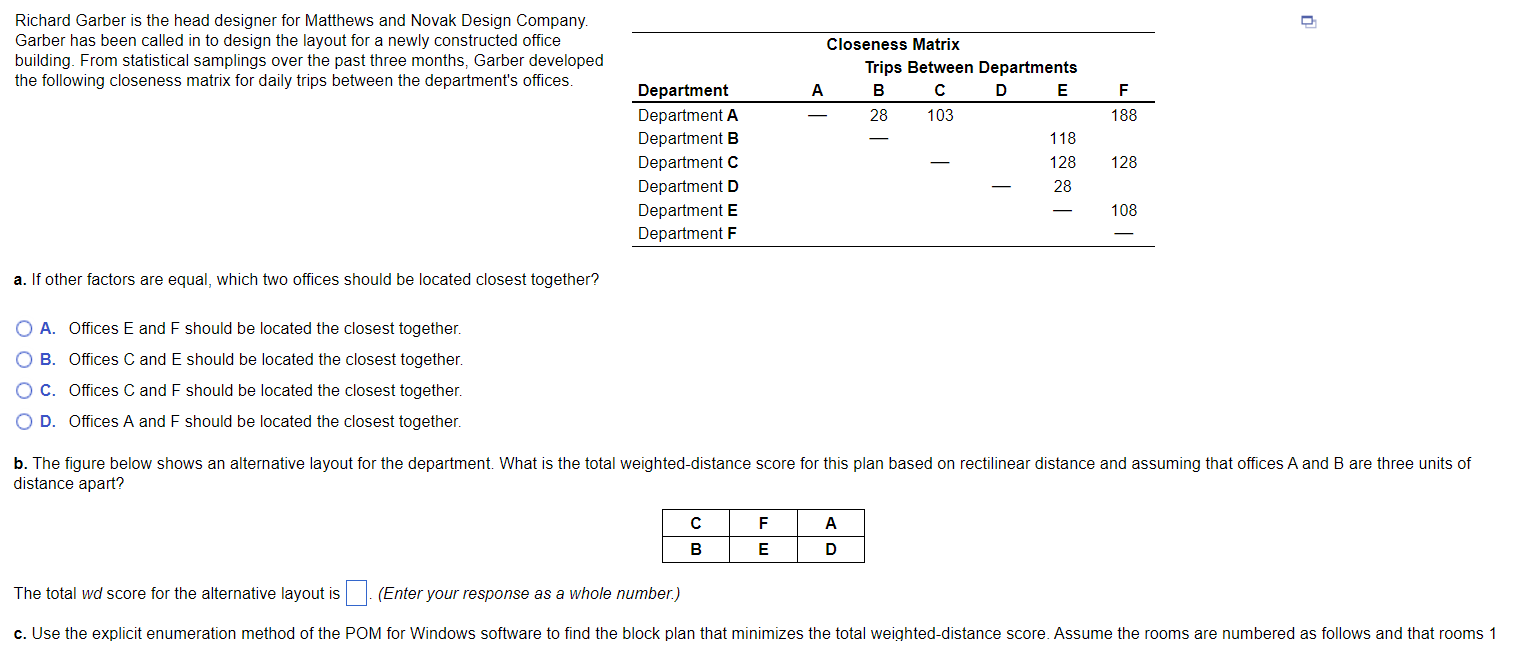 office building. From statistical samplings over the past three months, Garber developed