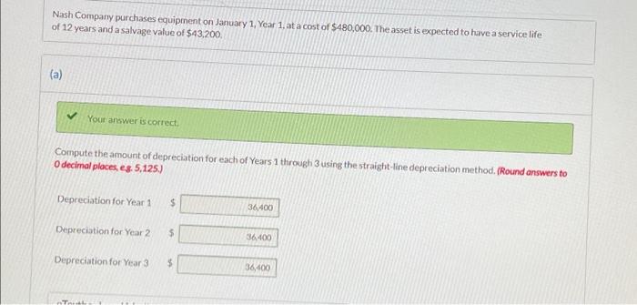 asset is expected to have a service life of 12 years and