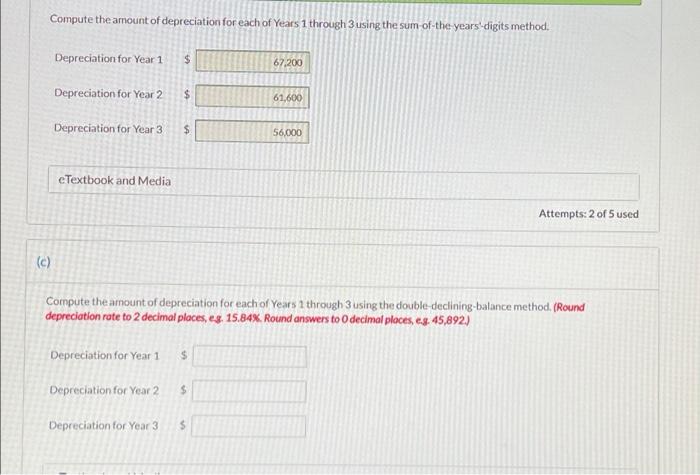 a salvage value of $43,200. (a) Your answer is correct Compute the