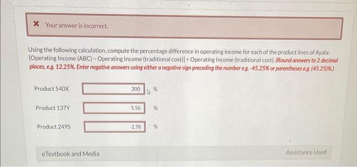 Your answer is correct. For each product line, compute operating income using