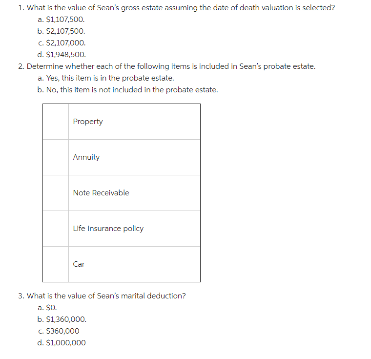 ownership by Sean. The annuity is a joint and survivor annuity and