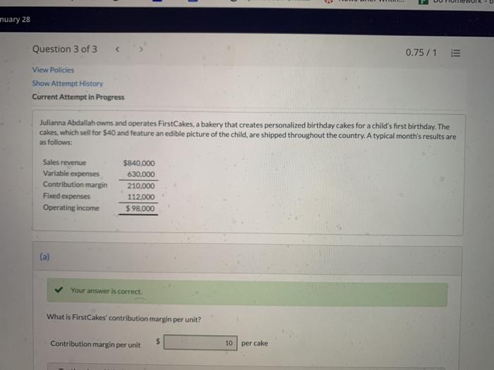 need part d CUIR nuary 28 Question 3 of 3 0.75/1