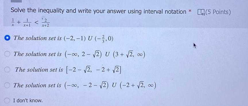  Solve the inequality and write your answer using interval notation 5