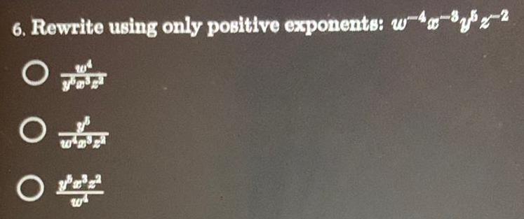 6. Rewrite using only positive