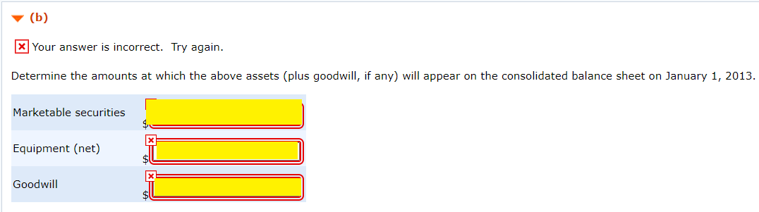 On January 1, 2013, Pam Company purchased an 85% interest in Shaw