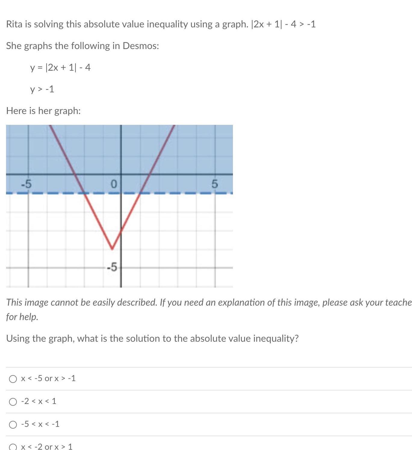 1 4 1 She graphs the following in Desmos y 2x 1