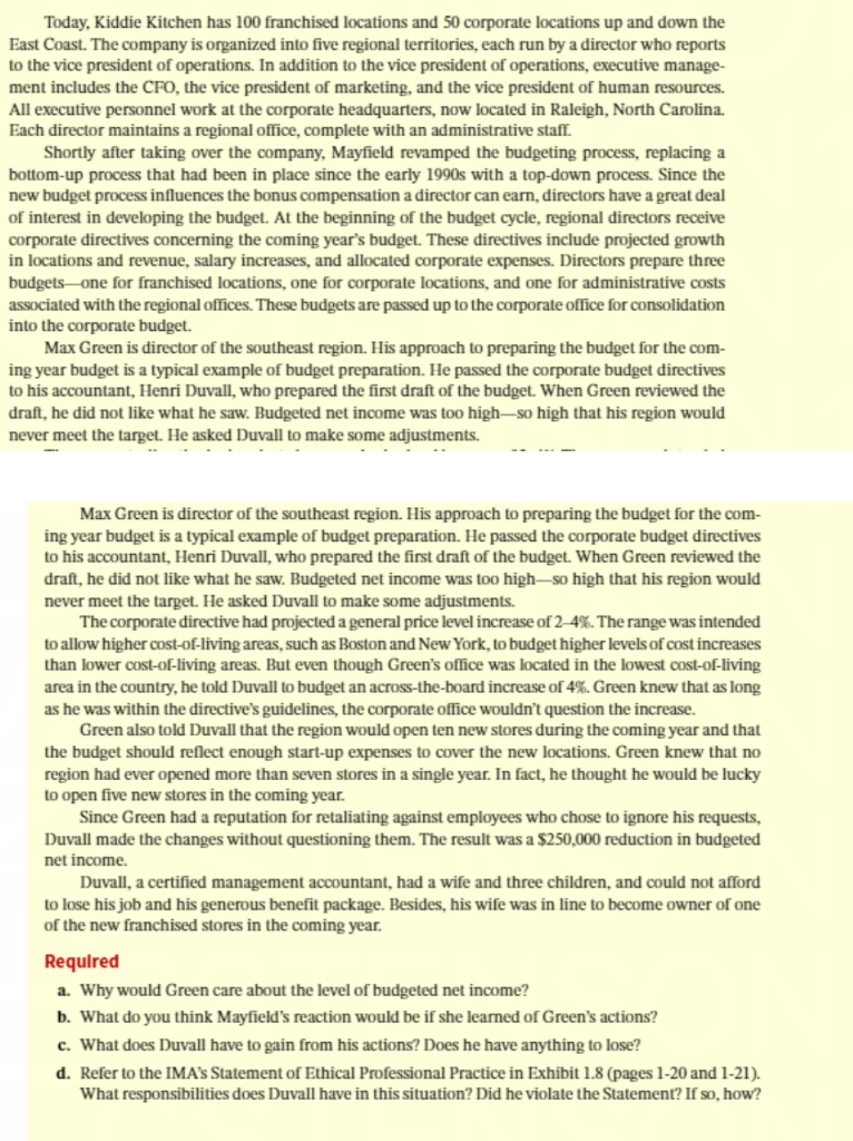 a guide, create a memo to Mayfield from Duvall that addresses the