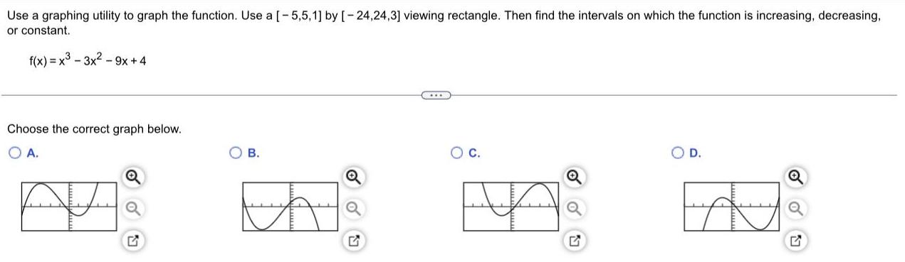 5 1 by 24 24 3 viewing rectangle Then find the intervals