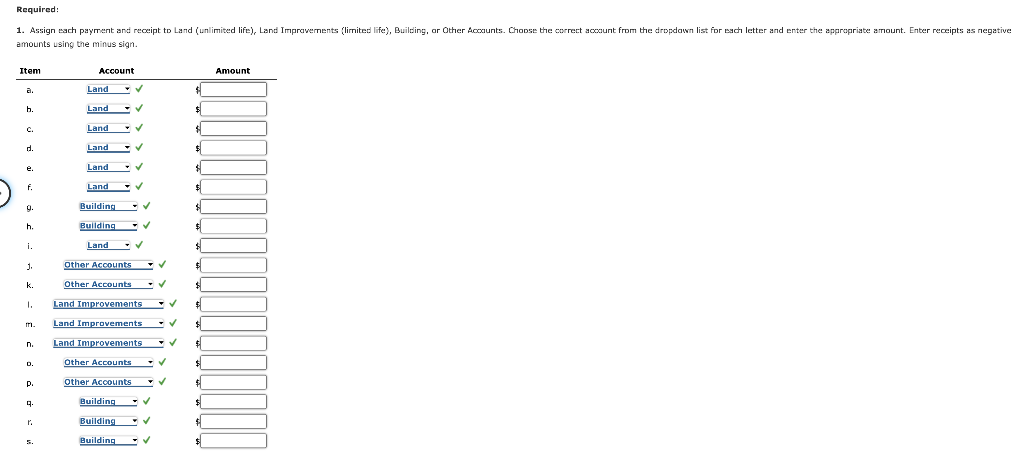 Required: amounts using the minus sign. 2. Determine the amount debited to