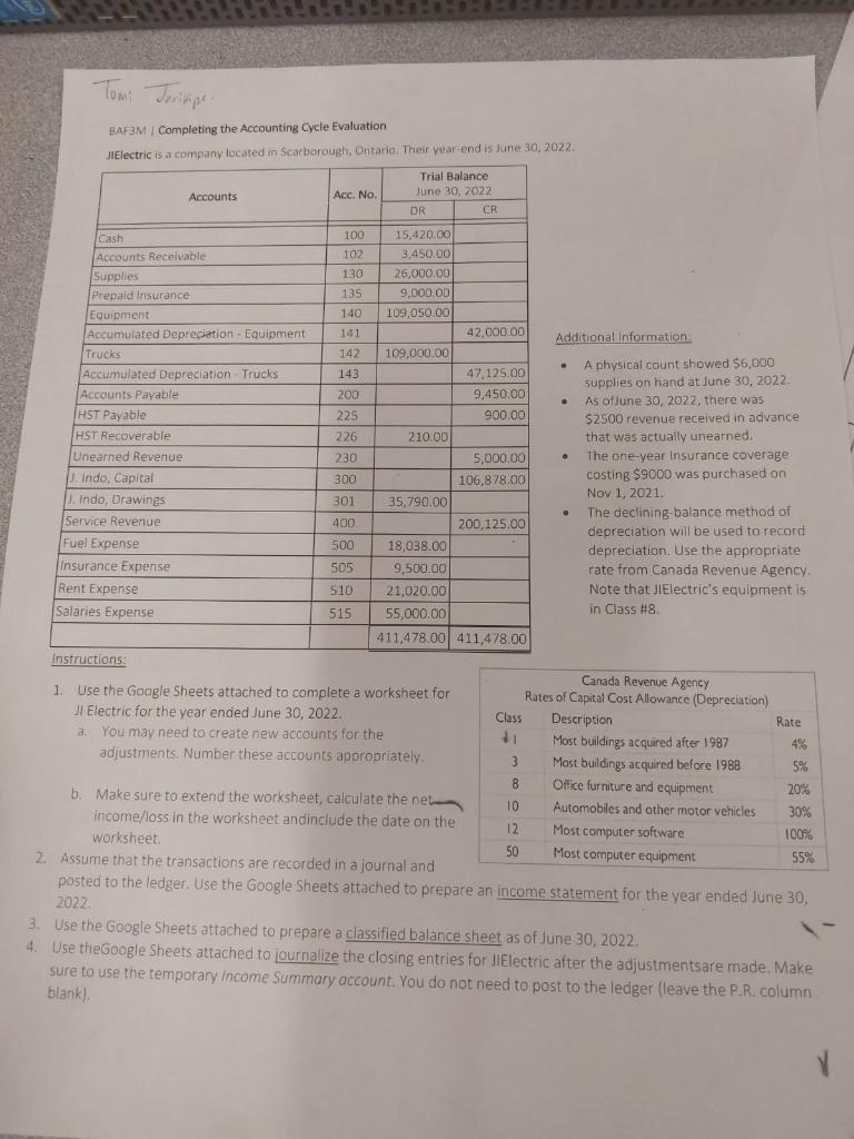 please help BAFBM / Completing the Accounting Cycle Evaluation Jlelectric is
