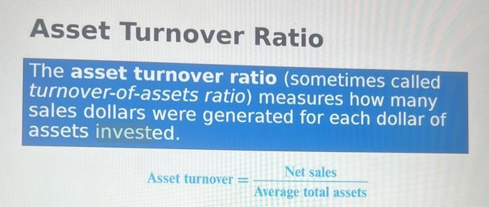 how many sales dollars were generated for each dollar of assets invested.
