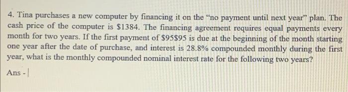 the no payment until next year plan. The cash price of the
