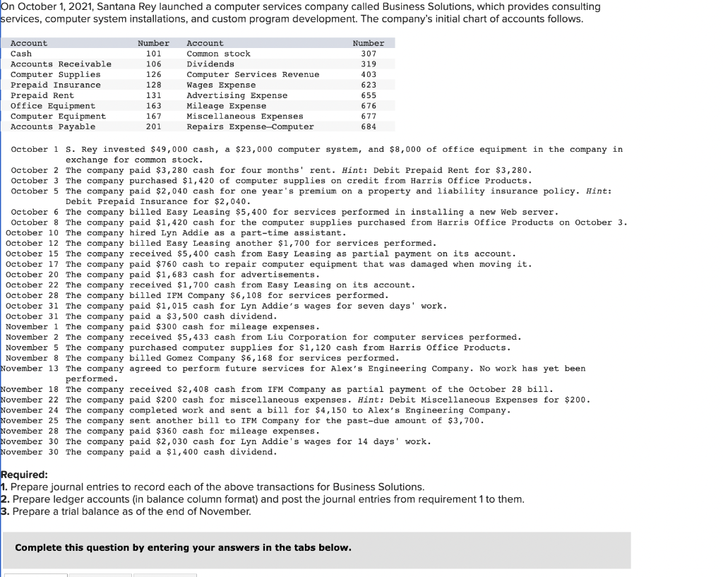 Santana Rey launched a computer services company called Business Solutions, which provides