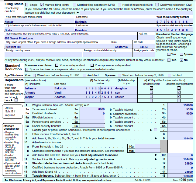 16 and 17. 18 22292 19 Child tax credit or credit for