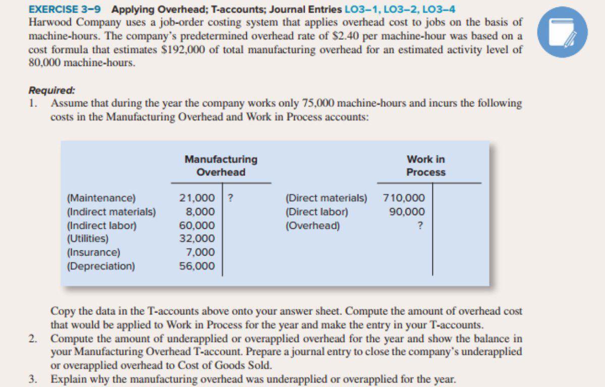 Company uses a job-order costing system that applies overhead cost to jobs