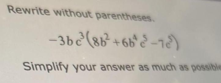 Rewrite your ansaer as s