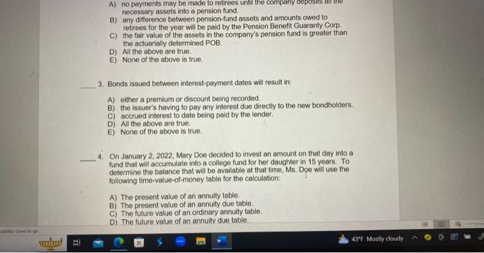  Can someone help with question 3? A) no payments may be