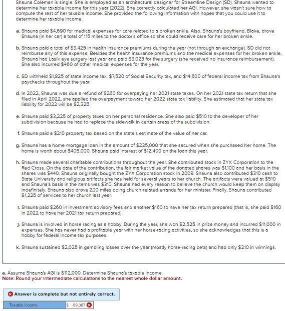  Please show steps Shound Coleman is single. She is employed as