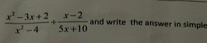 and write the answer in simple 5x+lO x