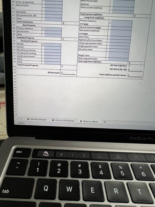 Mont Budget Income Expo D 1 2 3 Name(s) For the INCOME