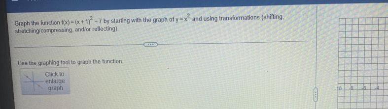  Graph the function f x x 1 2 7 by starting
