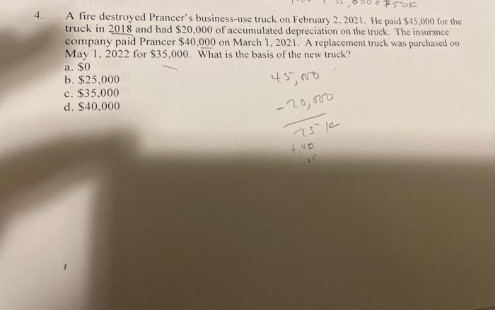 could someone assist me with this question A fire destroyed Prancer's