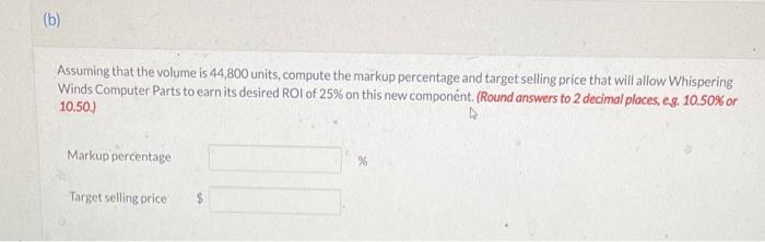 of setting a selling price on a new component it has just