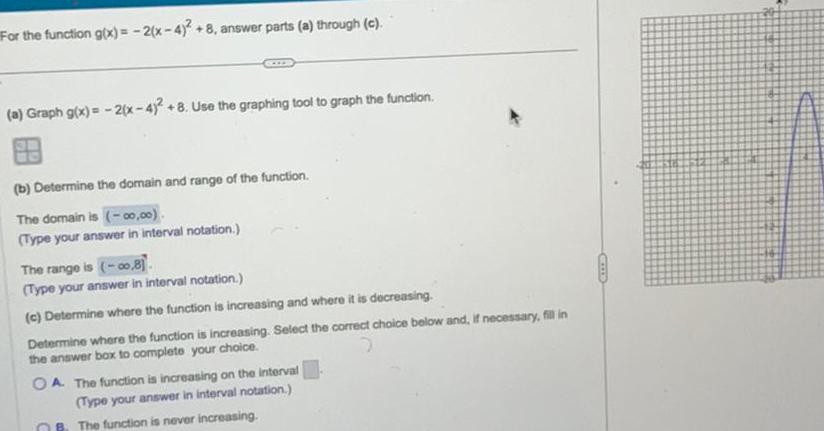 parts a through c a Graph g x 2 x 4 2