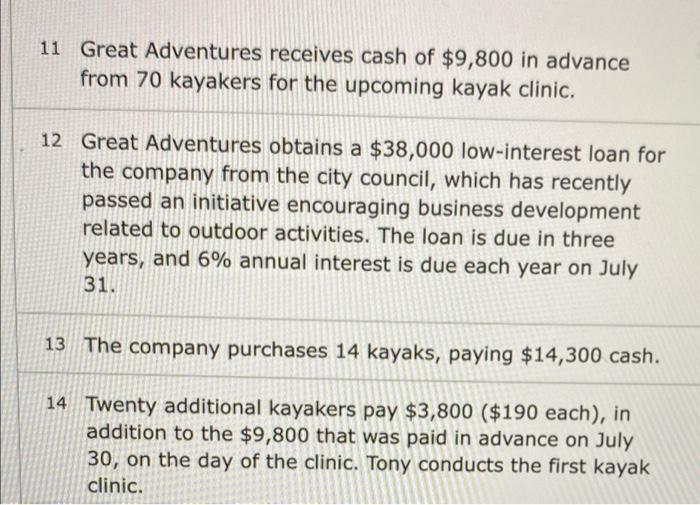 biking or kayaking. Upon developing a customer base, they'll hold their first