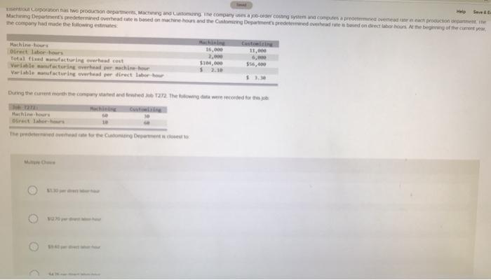 overhead rates based on machine hours and the Customizing Departmentspredetermined withdraw based