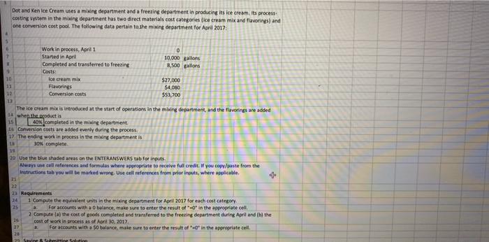  please help and show all equations Dot and Ken loe Cream